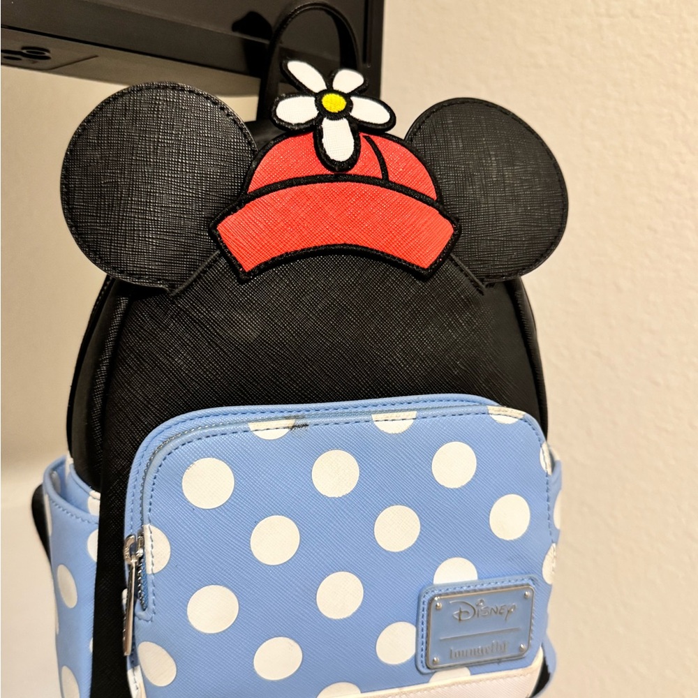 Disney Loungefly Black and Blue Minnie Mouse Backpack
